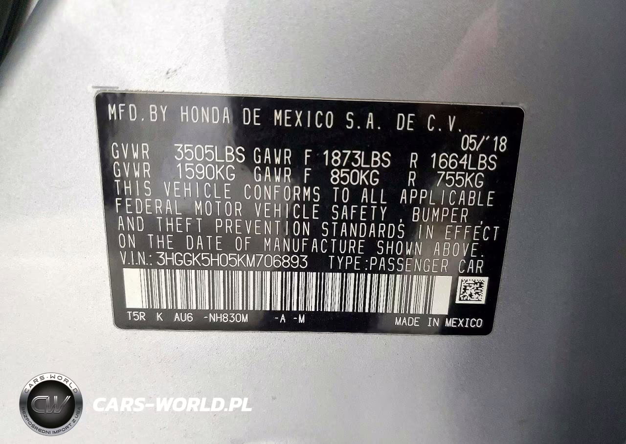 2019 Honda Fit Exl VIN:3HGGK5H05KM706893 - 12