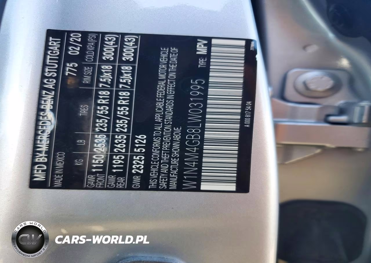 2020 Mercedes-Benz Glb 250 VIN:W1N4M4GB8LW031995 - 13