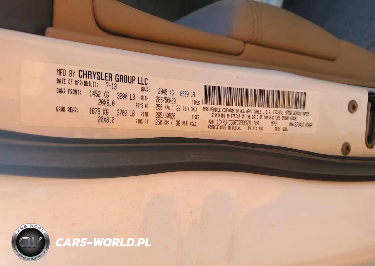 2014 Jeep Grand Cherokee Overland VIN:1C4RJFCG0EC233379 - 13