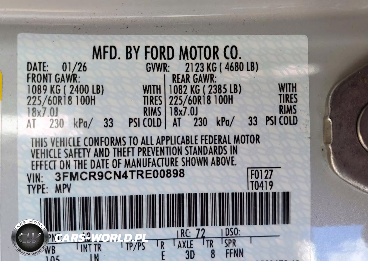 2026 Ford Bronco Sport Outer Banks VIN:3FMCR9CN4TRE00898 - 14