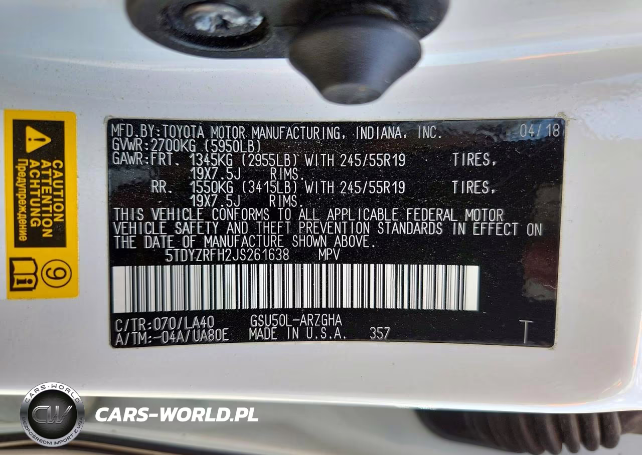 2018 Toyota Highlander Limited VIN:5TDYZRFH2JS261638 - 14