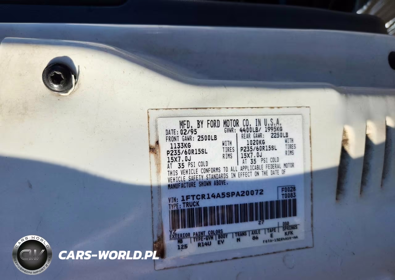 1995 Ford Ranger Super Cab VIN:1FTCR14A5SPA20072 - 12