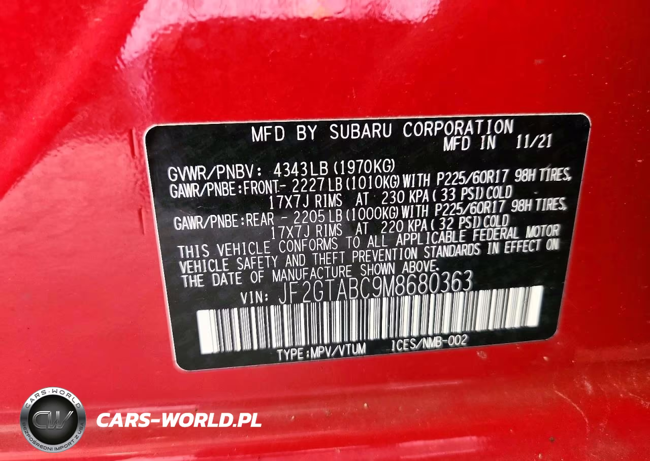 2021 Subaru Crosstrek VIN:JF2GTABC9M8680363 - 13