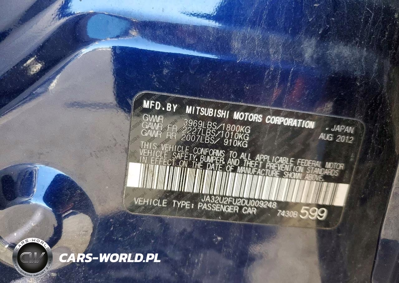 2013 Mitsubishi Lancer Es-Es Sport VIN:JA32U2FU2DU009248 - 13