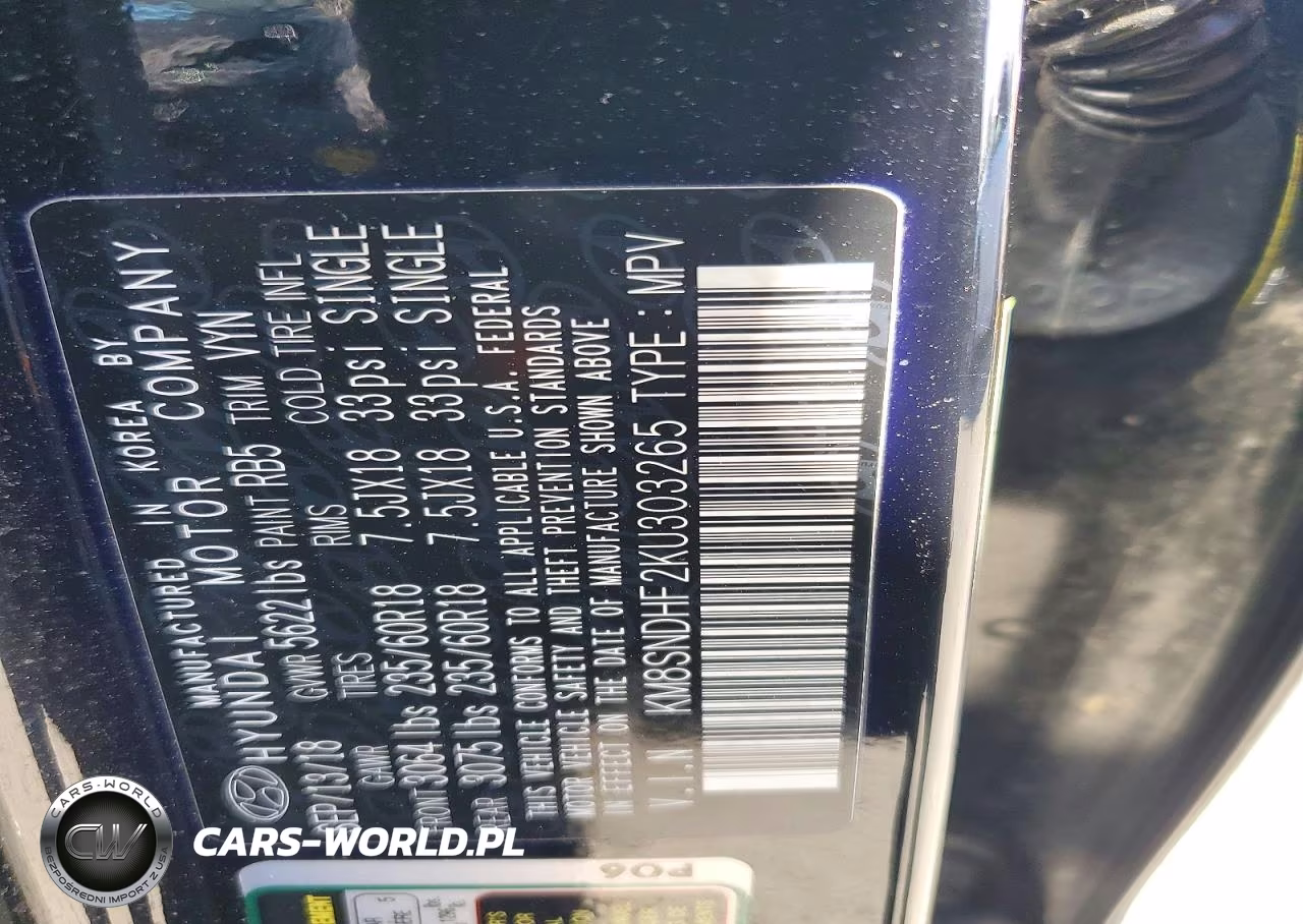 2019 Hyundai Santa Fe Xl Se VIN:KM8SNDHF2KU303265 - 13