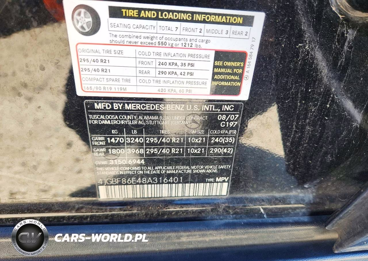 2008 Mercedes-Benz Gl 550 4Matic VIN:4JGBF86E48A316401 - 13
