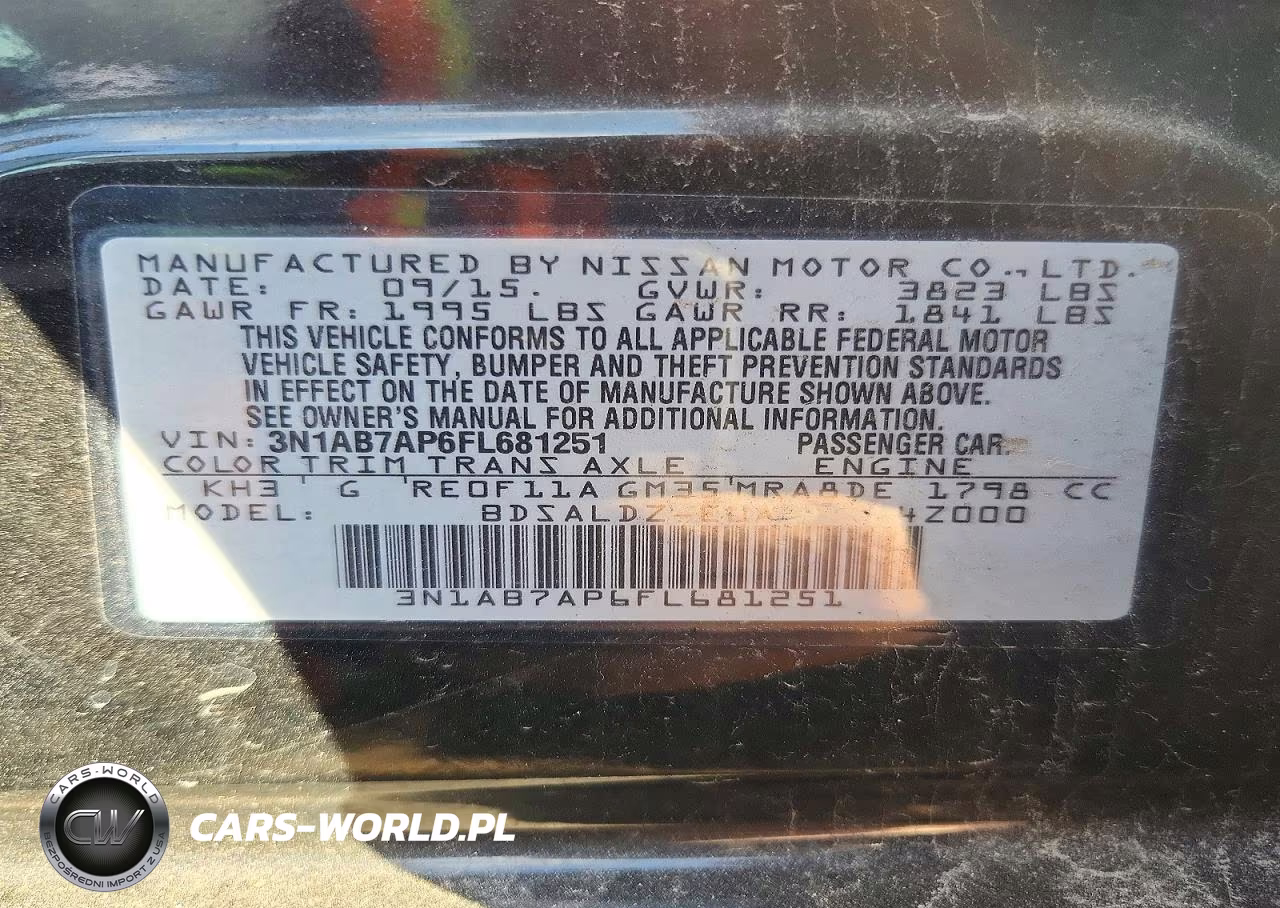 2015 Nissan Sentra Sv VIN:3N1AB7AP6FL681251 - 13