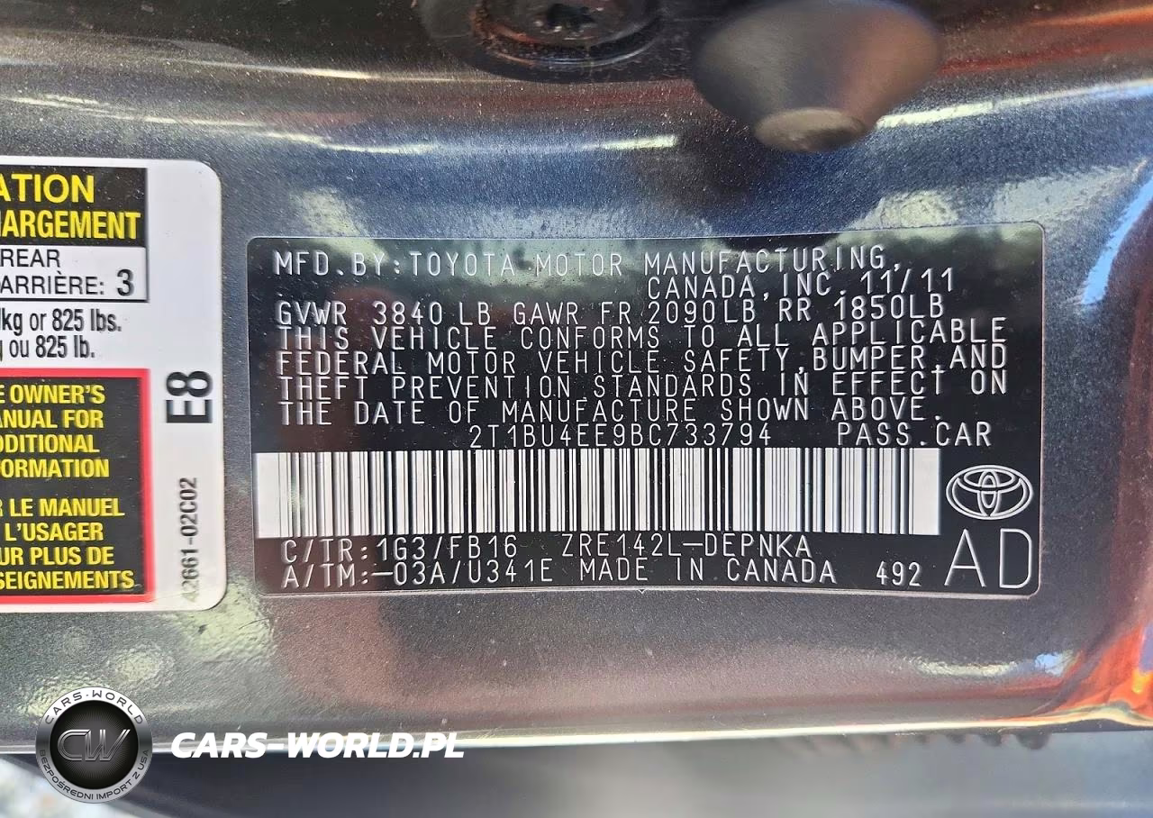 2011 Toyota Corolla Le VIN:2T1BU4EE9BC733794 - 12