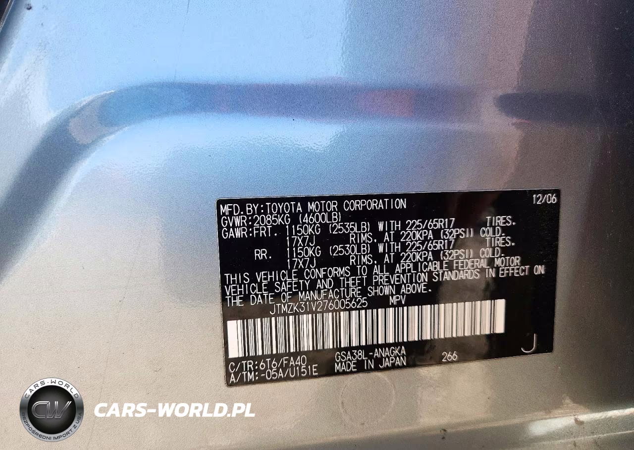 2007 Toyota Rav4 Limited VIN:JTMZK31V276005625 - 14