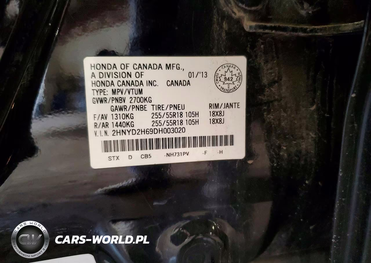2013 Acura Mdx Advance VIN:2HNYD2H69DH003020 - 13