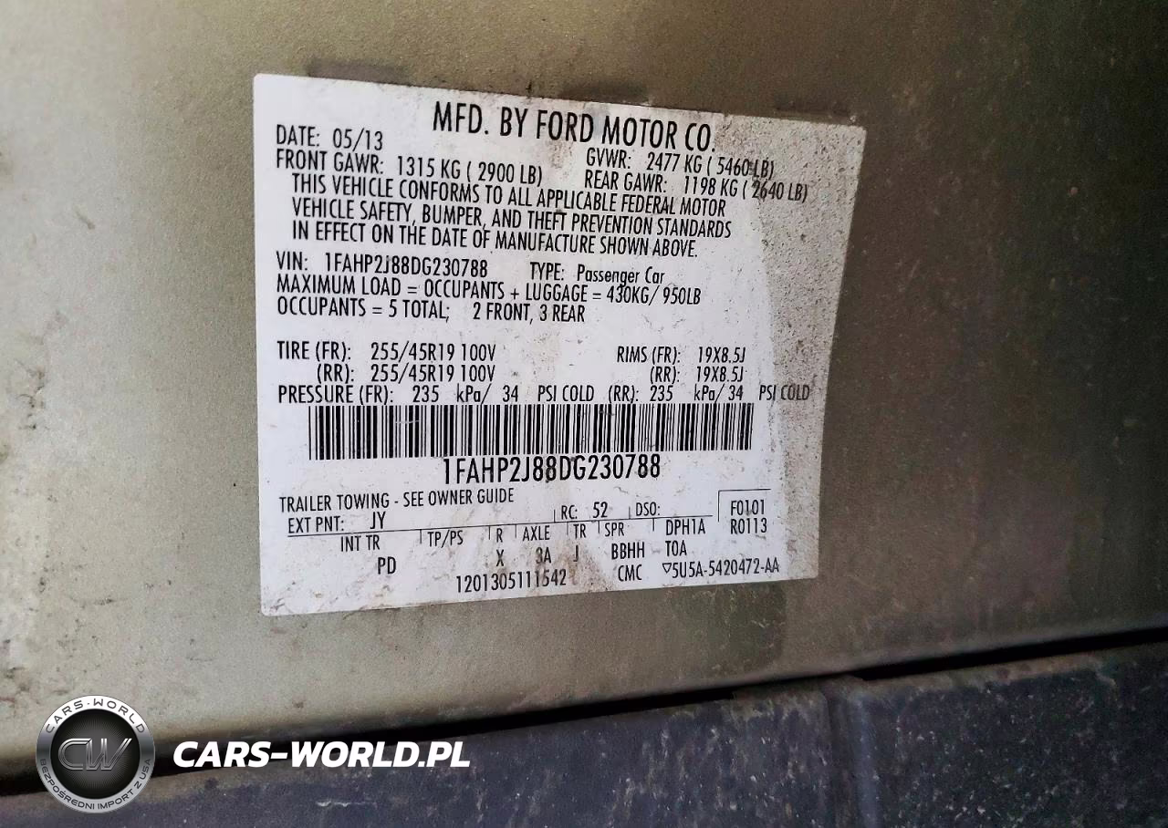 2013 Ford Taurus Limited VIN:1FAHP2J88DG230788 - 12