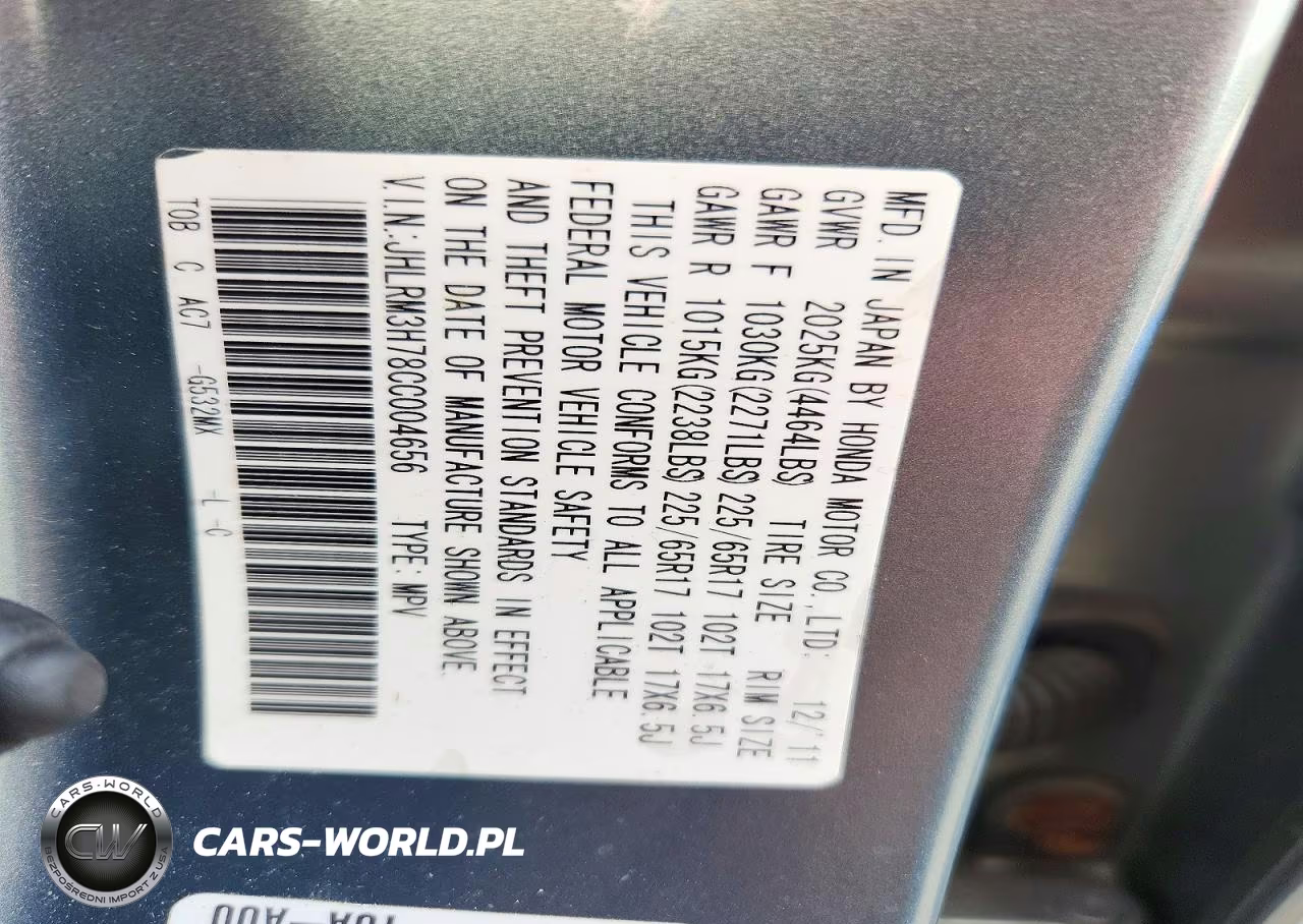 2012 Honda Cr-V Ex-L VIN:JHLRM3H78CC004656 - 13