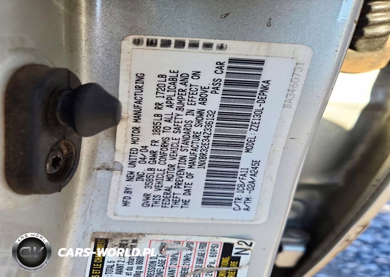 2004 Toyota Corolla Le VIN:1NXBR32E34Z336132 - 12