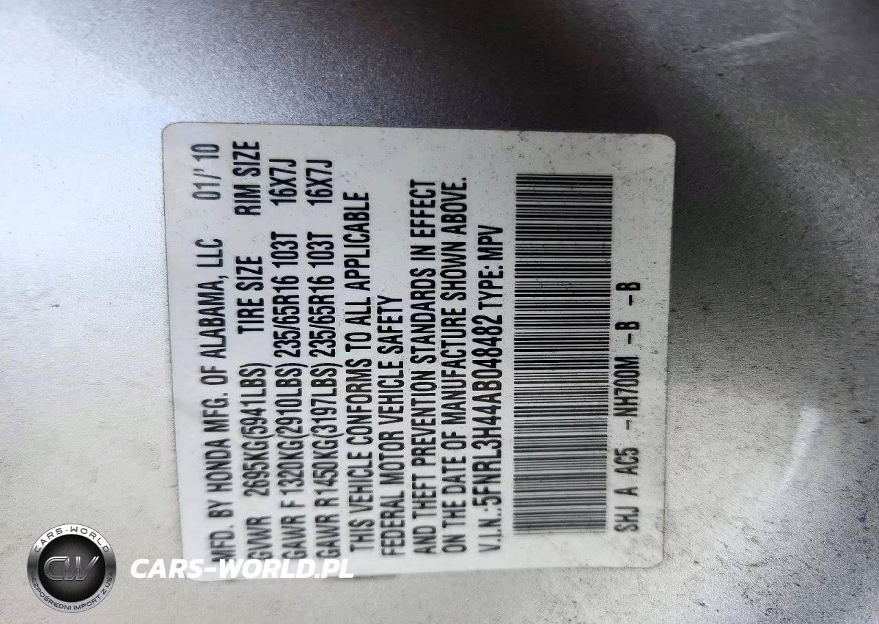 2010 Honda Odyssey Ex VIN:5FNRL3H44AB048482 - 13