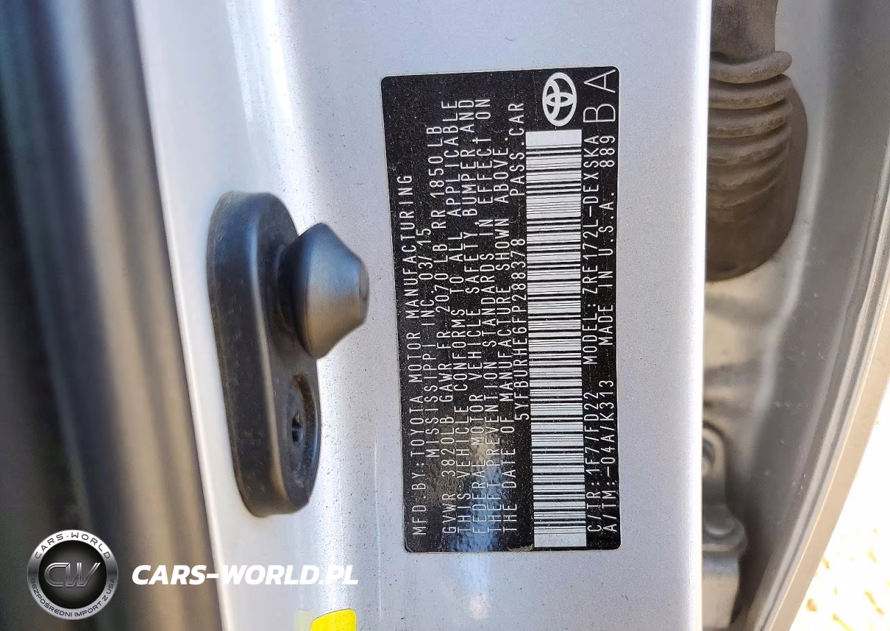 2015 Toyota Corolla S Plus VIN:5YFBURHE6FP288378 - 12