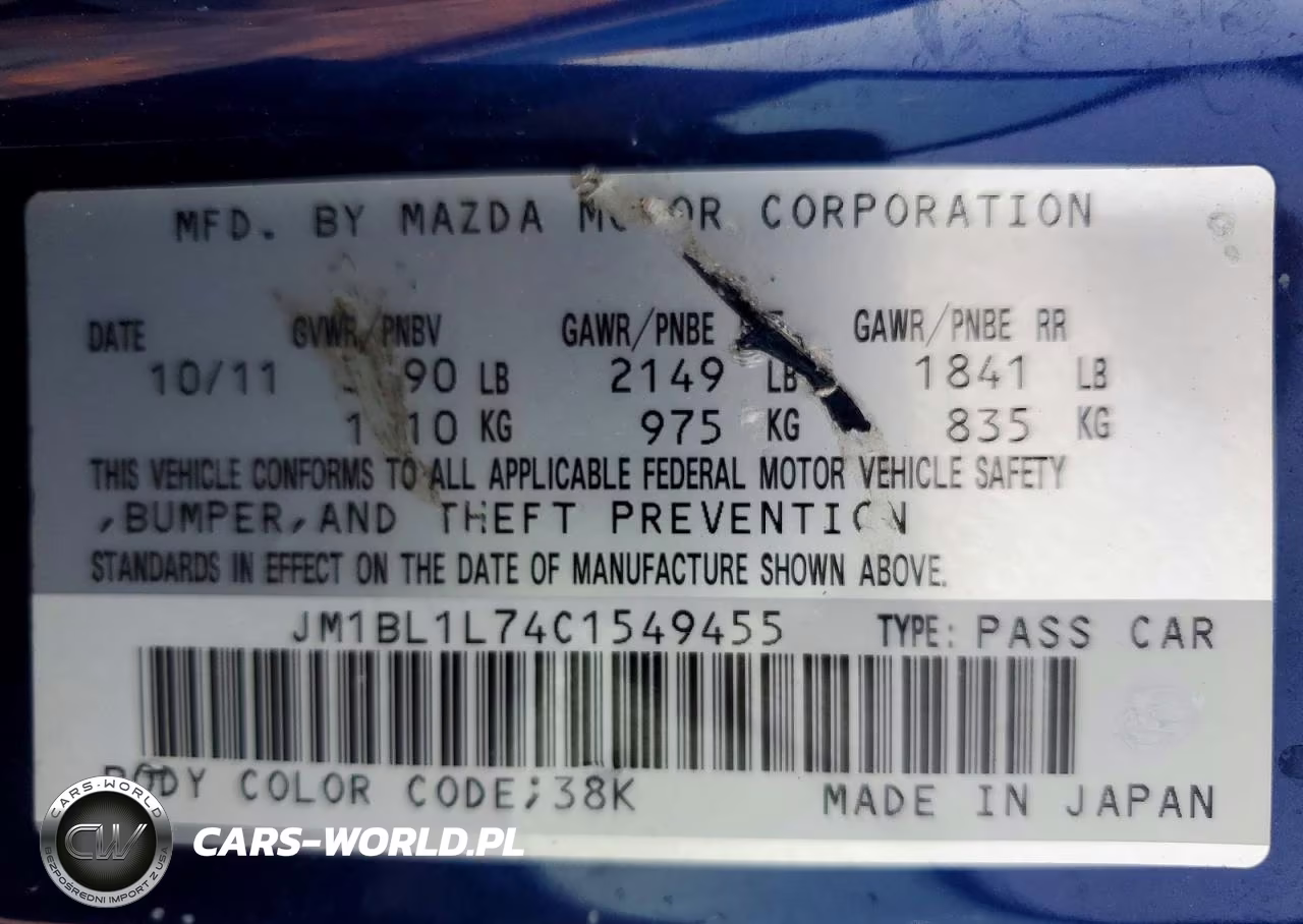 2012 Mazda 3 I VIN:JM1BL1L74C1549455 - 13