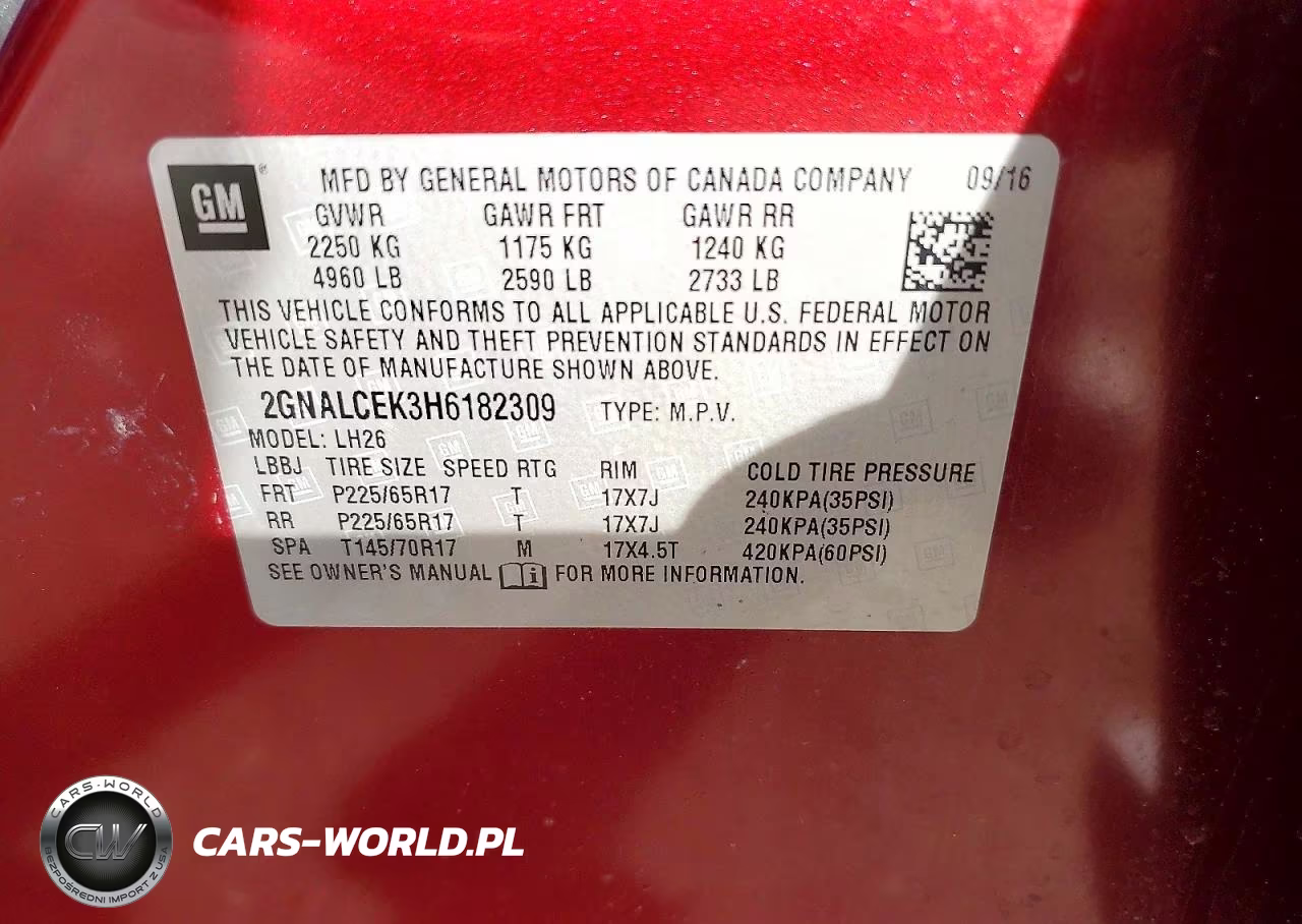 2017 Chevrolet Equinox Lt VIN:2GNALCEK3H6182309 - 13