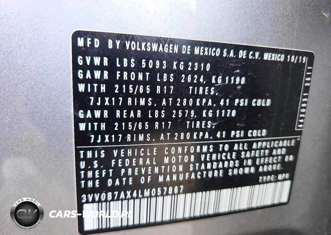 2020 Volkswagen Tiguan S VIN:3VV0B7AX4LM057867 - 13