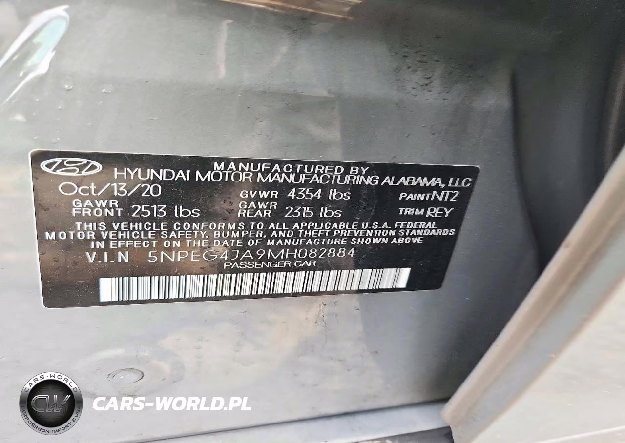 2021 Hyundai Sonata Se VIN:5NPEG4JA9MH082884 - 12