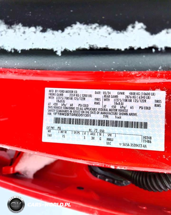 2024 Ford F250 Super Duty VIN:1FT8W2BT0RED51351 - 12