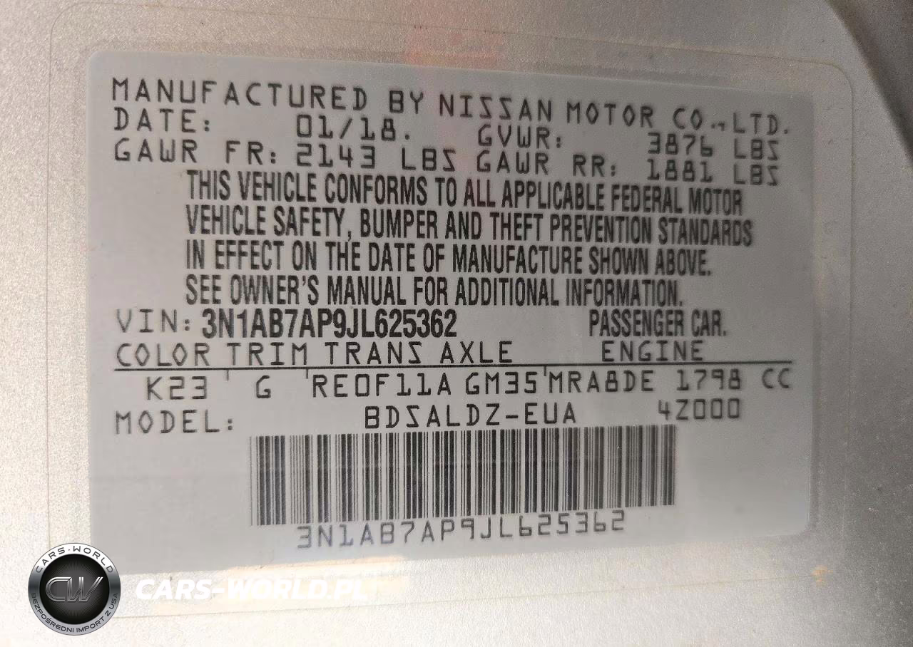 2018 Nissan Sentra Sv VIN:3N1AB7AP9JL625362 - 12