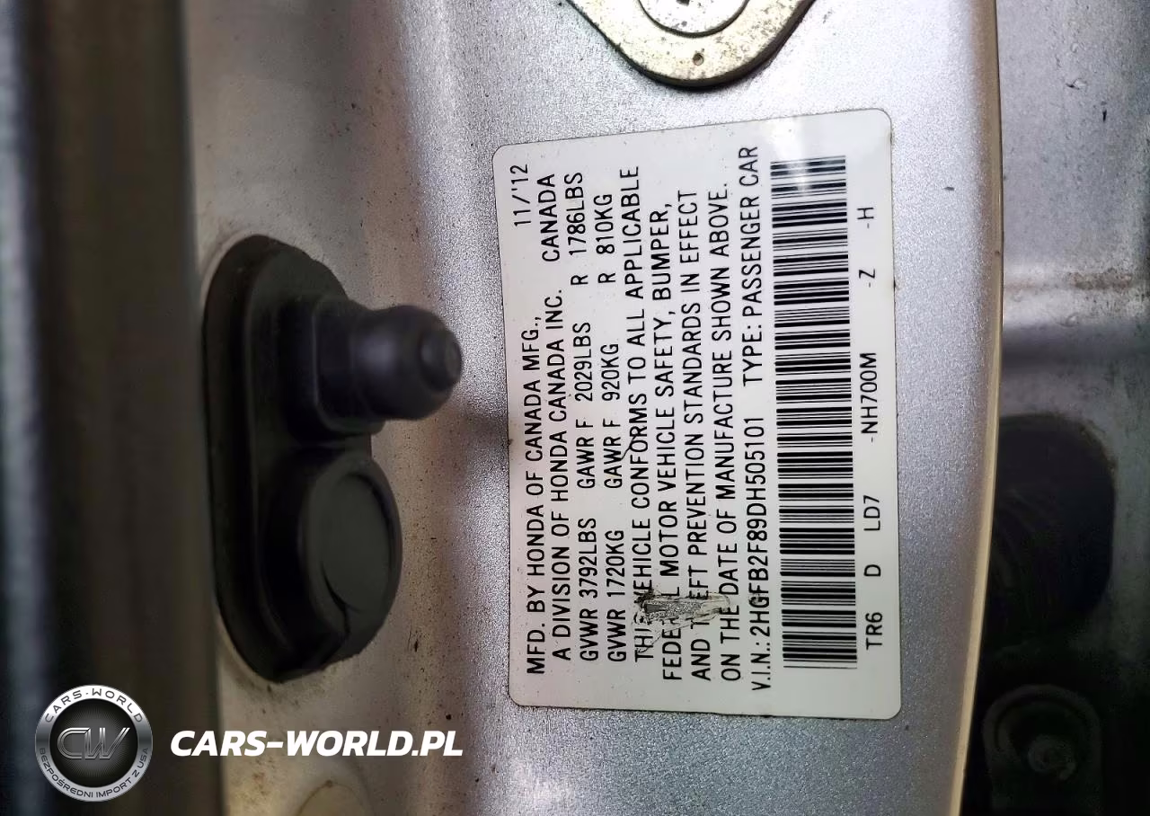 2013 Honda Civic Ex VIN:2HGFB2F89DH505101 - 12