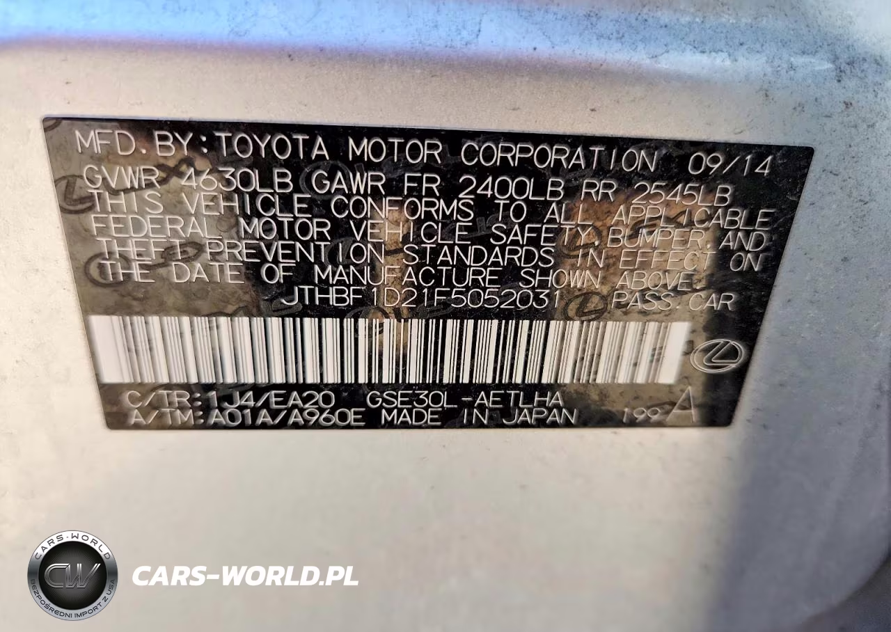 2015 Lexus Is 250 VIN:JTHBF1D21F5052031 - 13