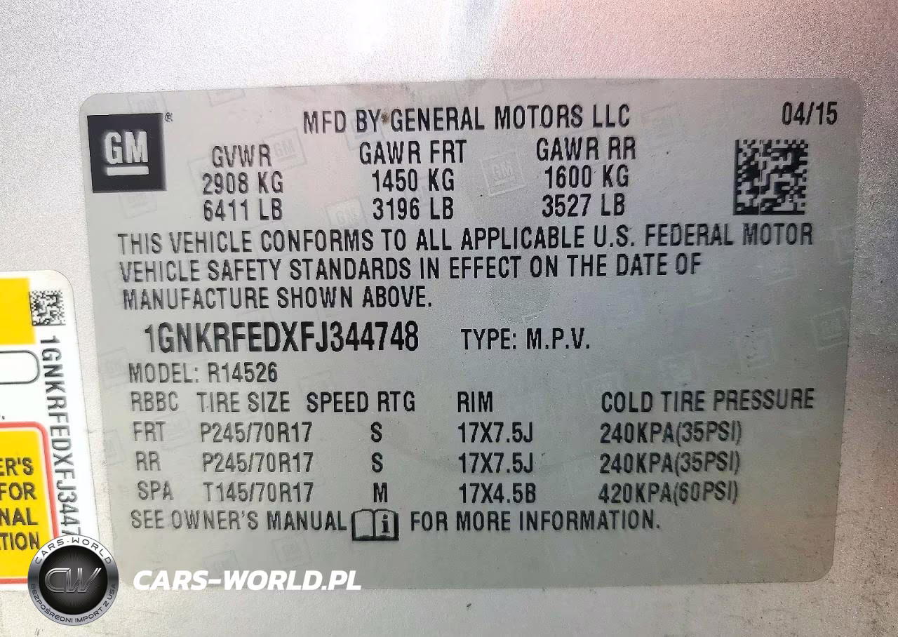2015 Chevrolet Traverse Ls VIN:1GNKRFEDXFJ344748 - 14