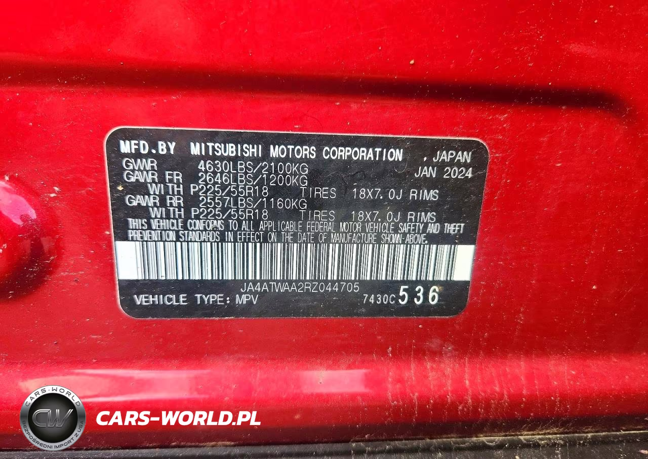 2024 Mitsubishi Eclipse Cross Se VIN:JA4ATWAA2RZ044705 - 12