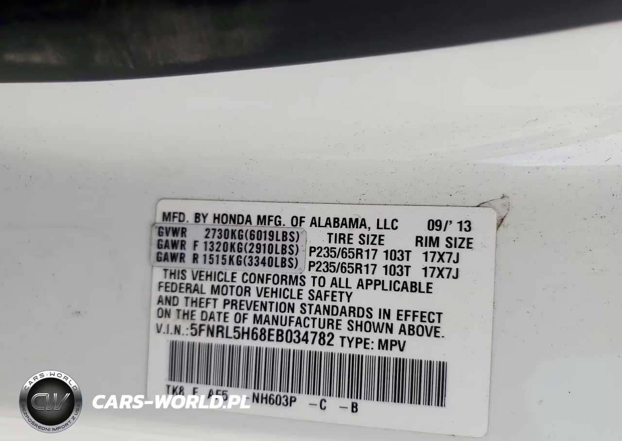 2014 Honda Odyssey Exl VIN:5FNRL5H68EB034782 - 13