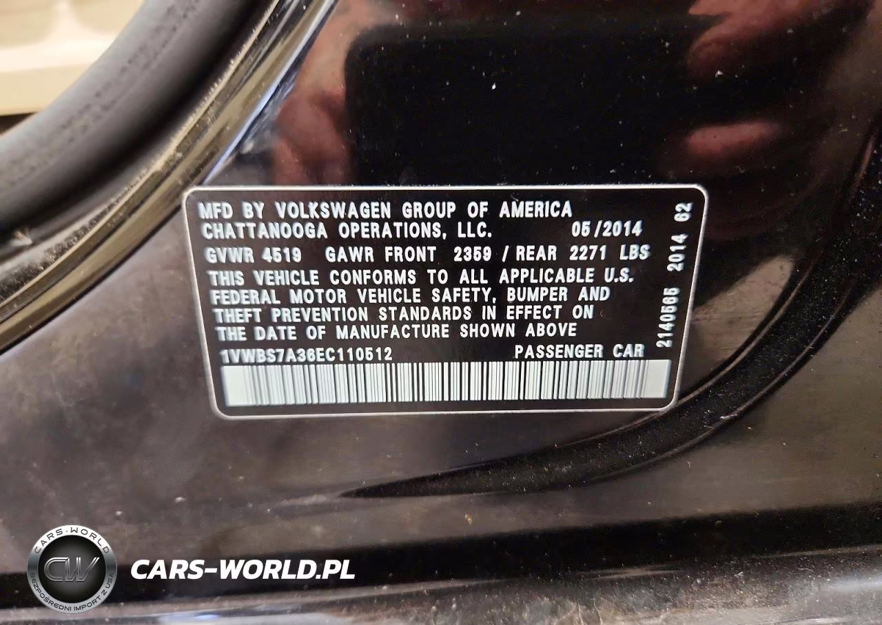 2014 Volkswagen Passat Se VIN:1VWBS7A36EC110512 - 12
