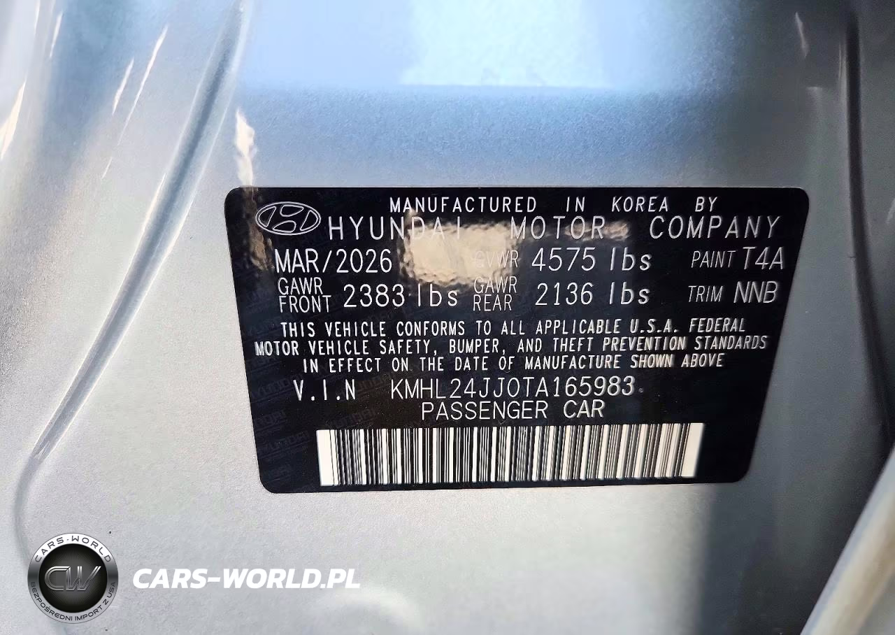 2026 Hyundai Sonata Hybrid Blue VIN:KMHL24JJ0TA165983 - 12