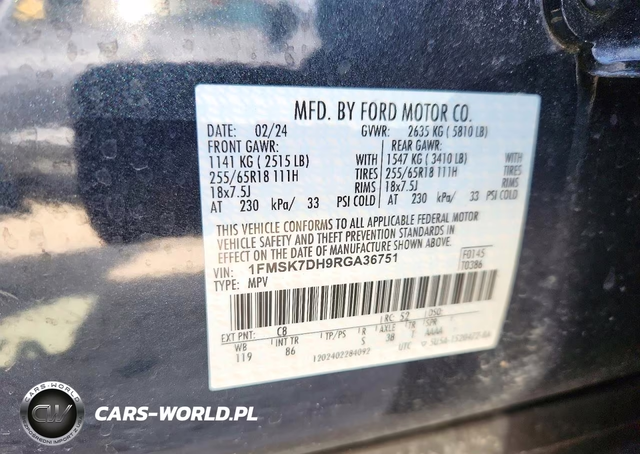 2024 Ford Explorer Xlt VIN:1FMSK7DH9RGA36751 - 13
