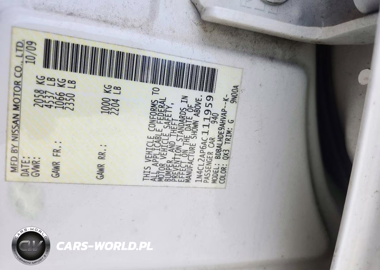 2010 Nissan Altima Hybrid VIN:1N4CL2AP6AC111959 - 12
