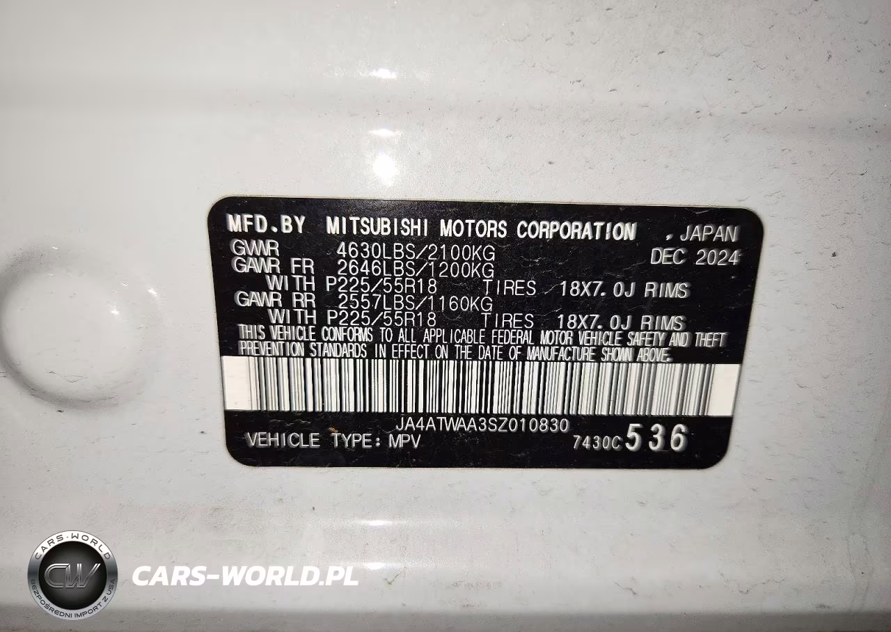 2025 Mitsubishi Eclipse Cross Se VIN:JA4ATWAA3SZ010830 - 13