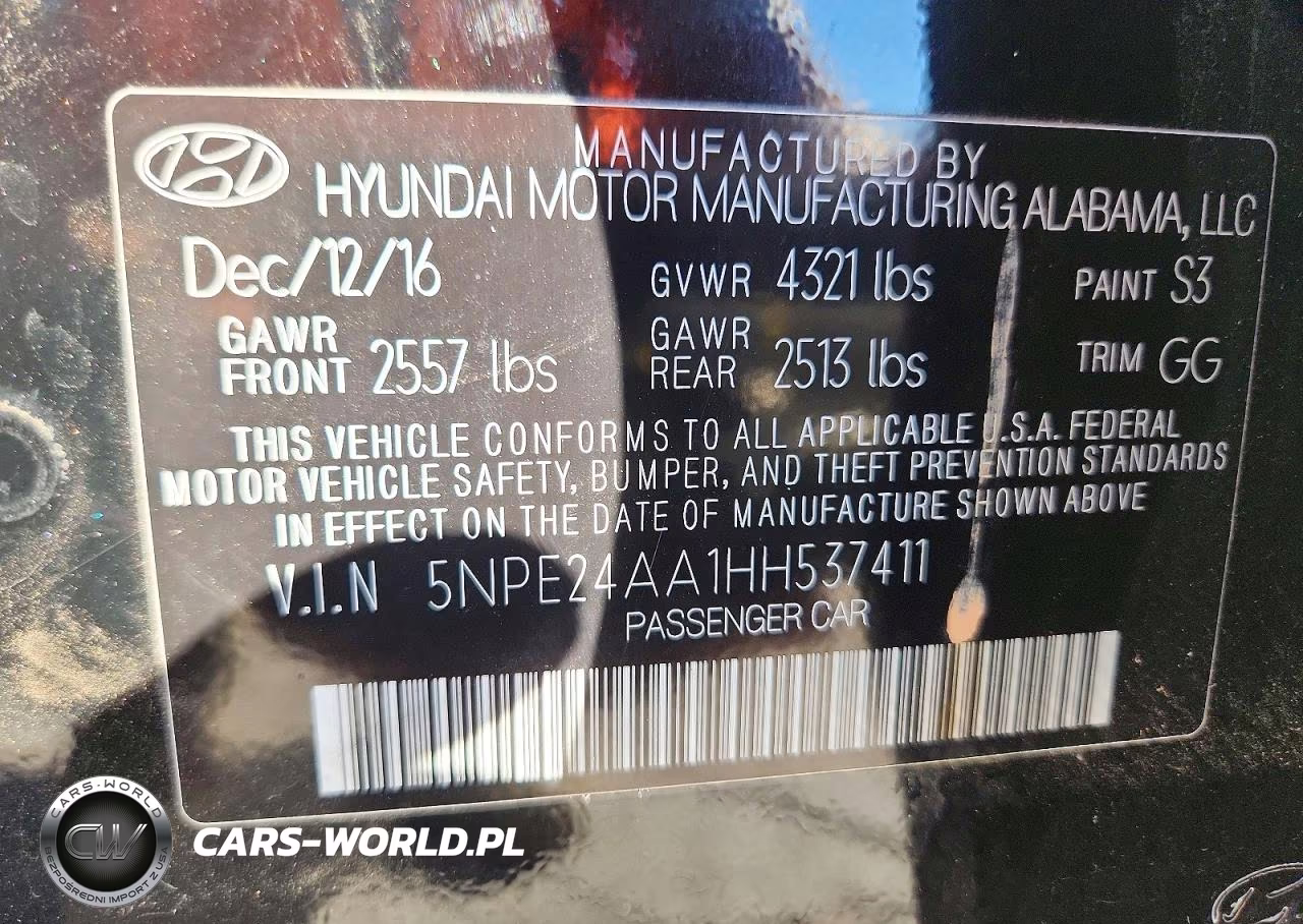 2017 Hyundai Sonata Eco VIN:5NPE24AA1HH537411 - 12