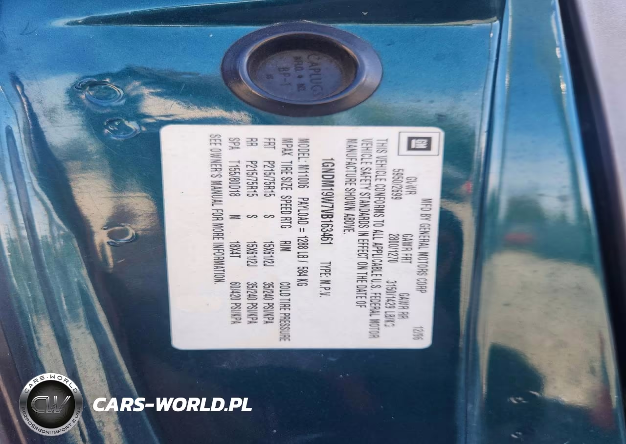 1997 Chevrolet Astro VIN:1GNDM19W7VB163461 - 13