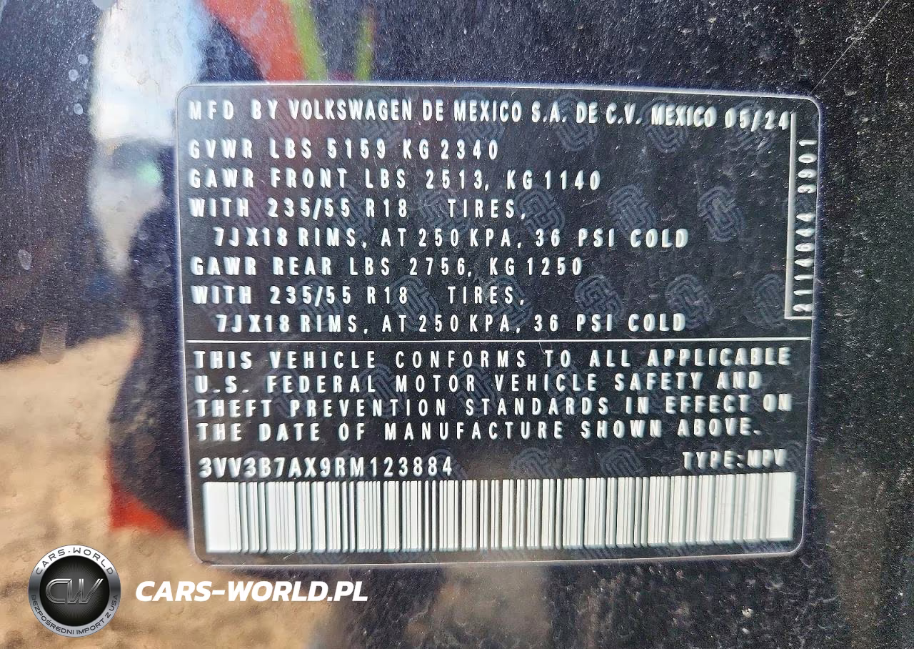 2024 Volkswagen Tiguan Se VIN:3VV3B7AX9RM123884 - 12