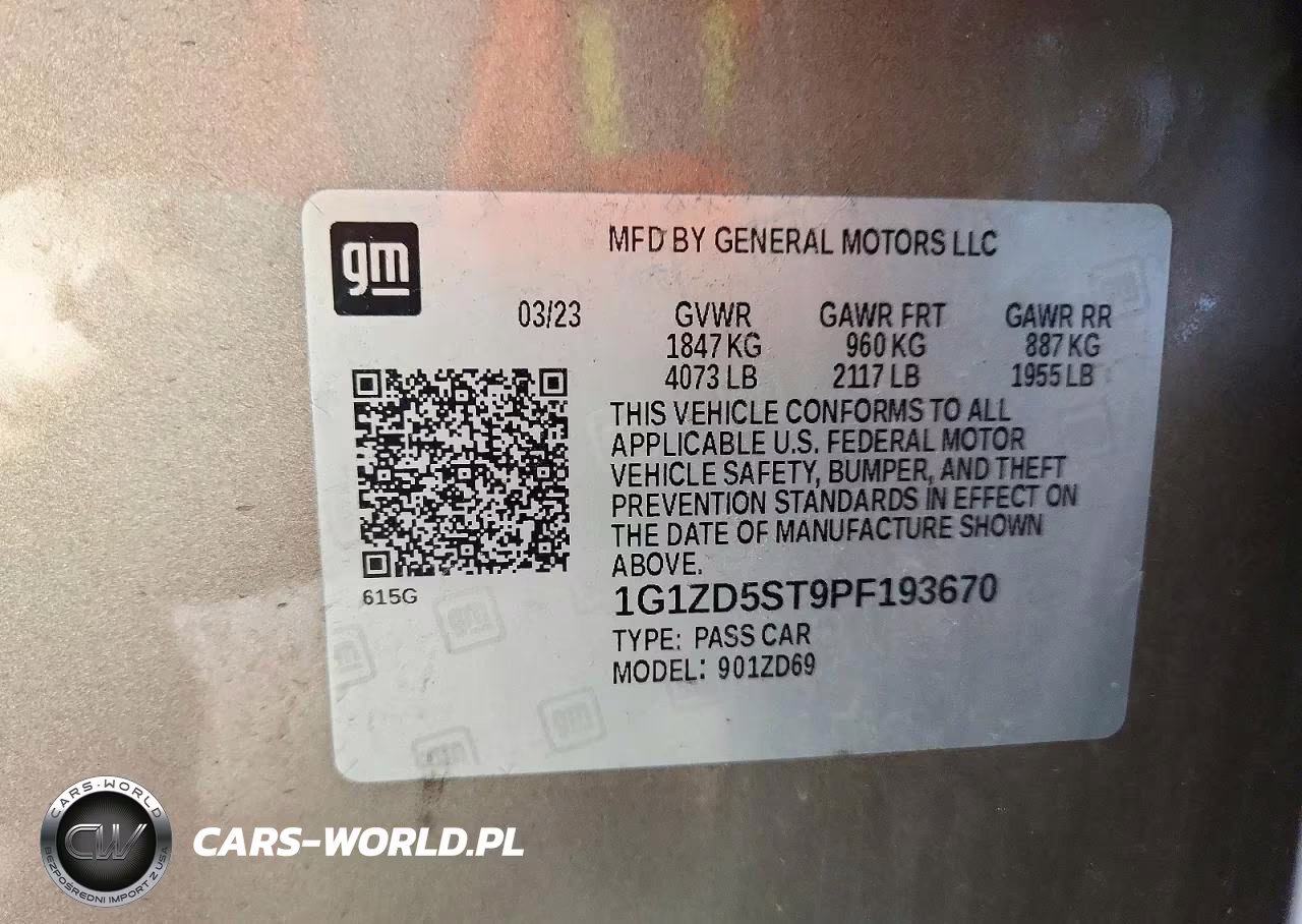 2023 Chevrolet Malibu Lt VIN:1G1ZD5ST9PF193670 - 12