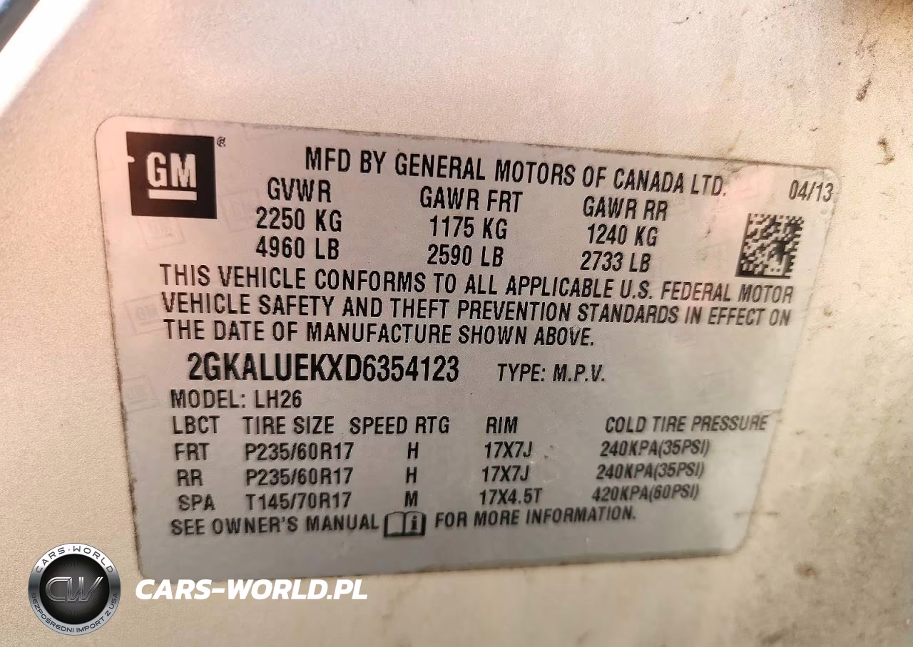 2013 GMC Terrain Slt VIN:2GKALUEKXD6354123 - 13