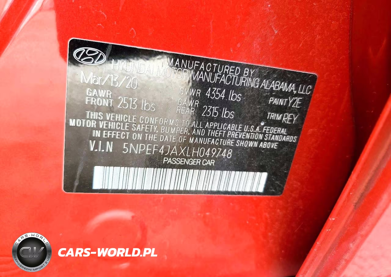 2020 Hyundai Sonata Sel VIN:5NPEF4JAXLH049748 - 12