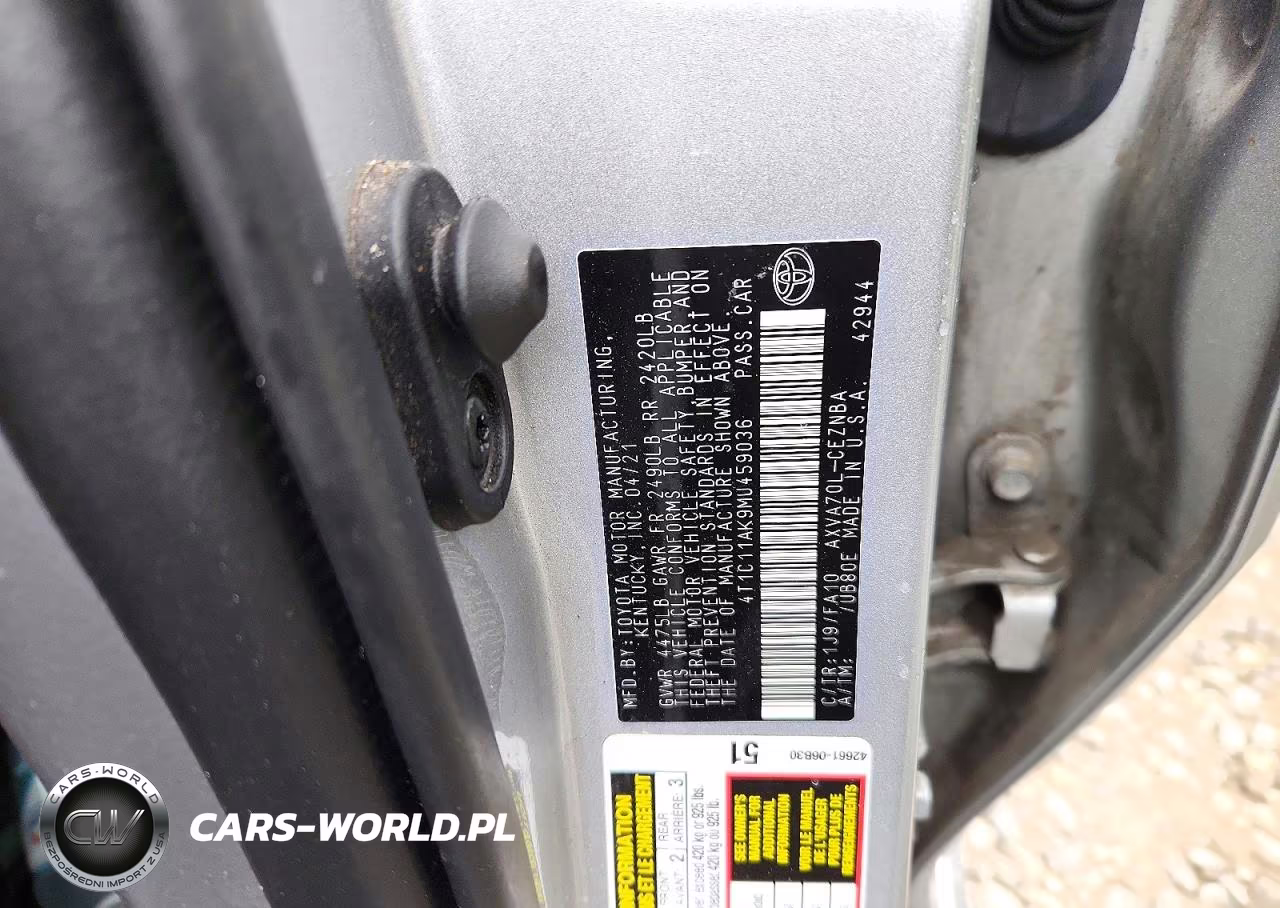 2021 TOYOTA CAMRY LE VIN:4T1C11AK9MU459036 - 12