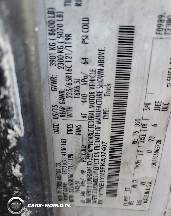 2015 Ford Transit T-150 VIN:1FTNE1YM5FKA97407 - 13
