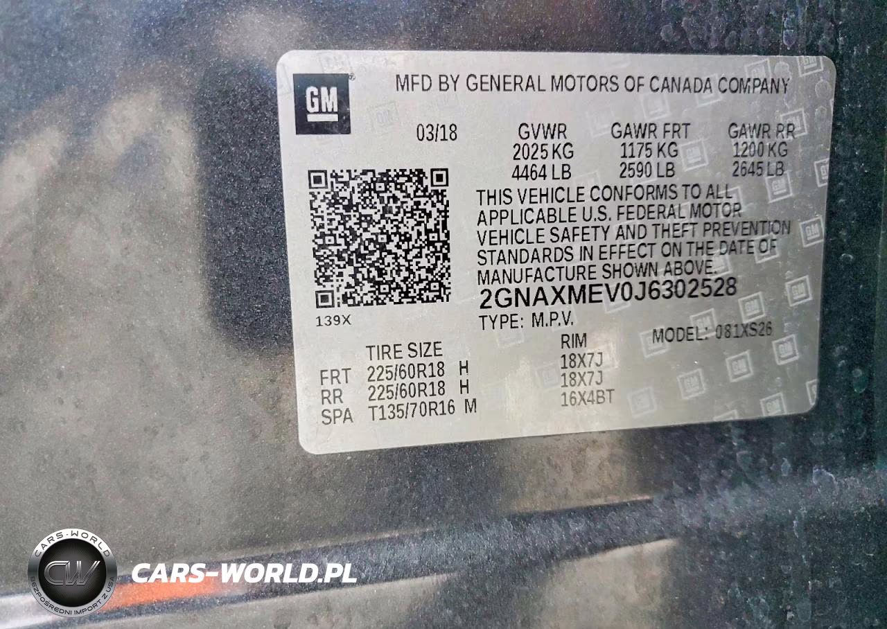 2018 Chevrolet Equinox Premier VIN:2GNAXMEV0J6302528 - 13