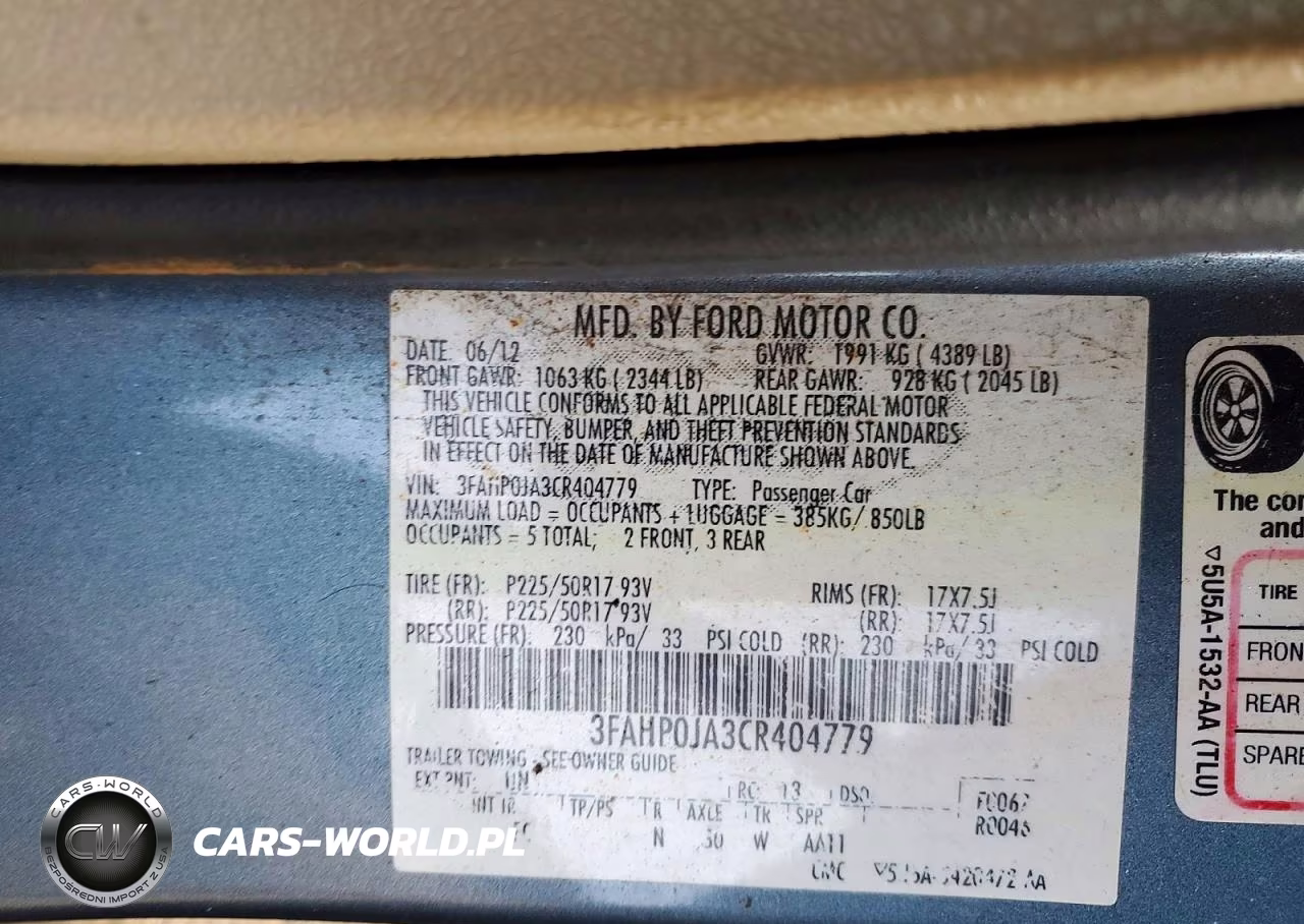 2012 Ford Fusion Sel VIN:3FAHP0JA3CR404779 - 12