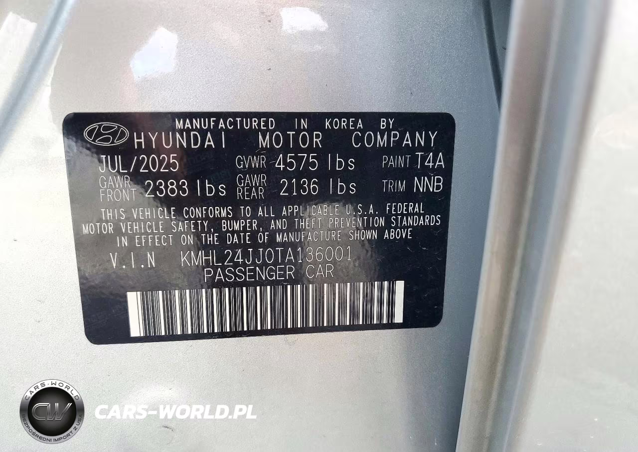 2026 Hyundai Sonata Hybrid Blue VIN:KMHL24JJ0TA136001 - 12
