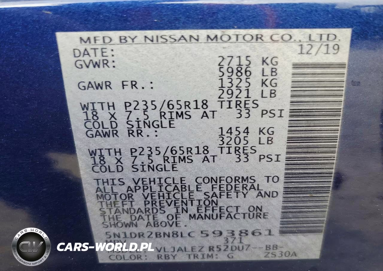 2020 Nissan Pathfinder Sv VIN:5N1DR2BN8LC593861 - 13