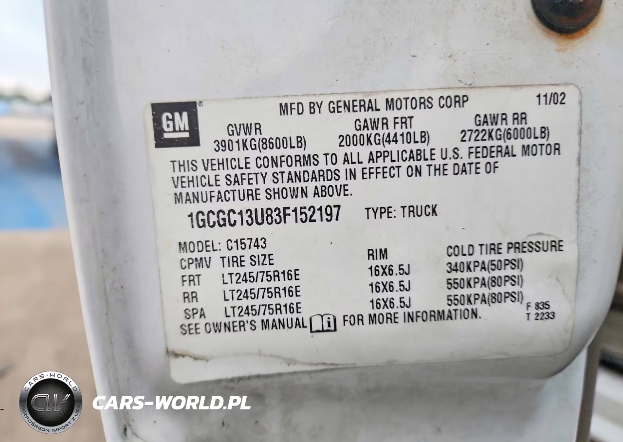 2003 Chevrolet Silverado C1500 Heavy Duty VIN:1GCGC13U83F152197 - 12