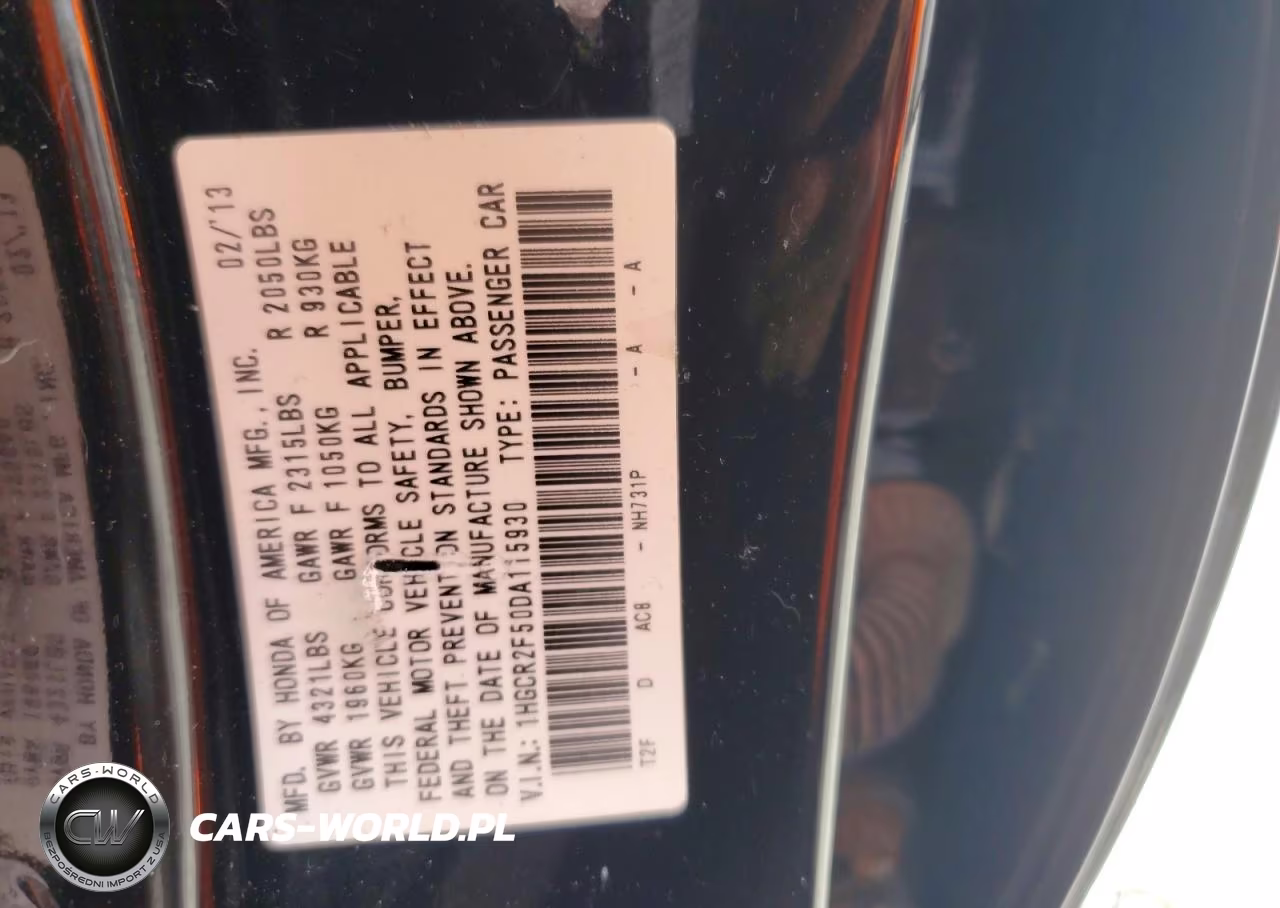 2013 Honda Accord Sport VIN:1HGCR2F50DA115930 - 13