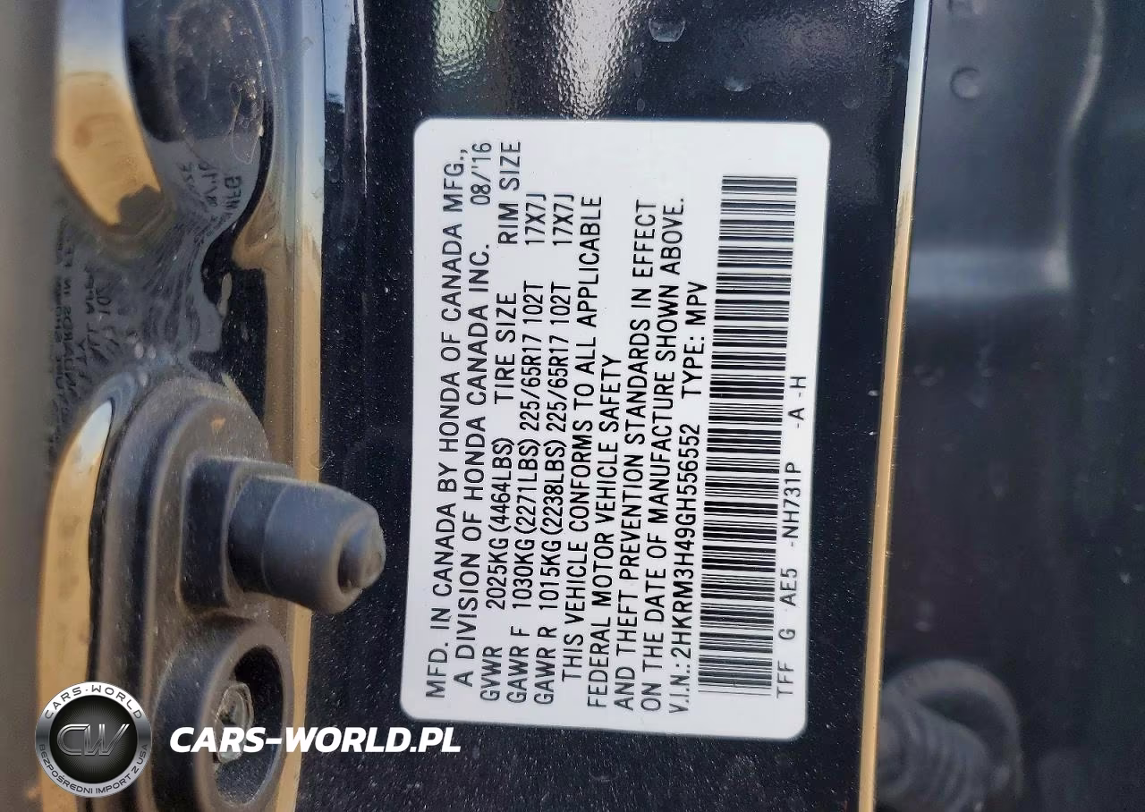 2016 Honda Cr-V Se VIN:2HKRM3H49GH556552 - 12